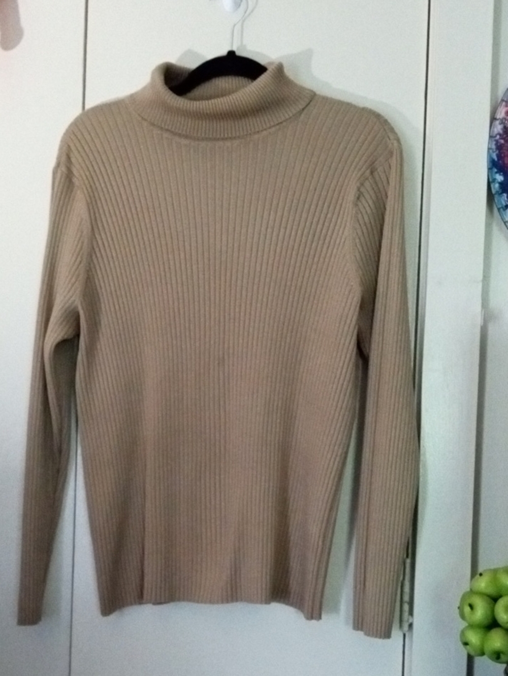 Lane Bryant Women's Ribbed Turtleneck Sweater in Beige 22-24